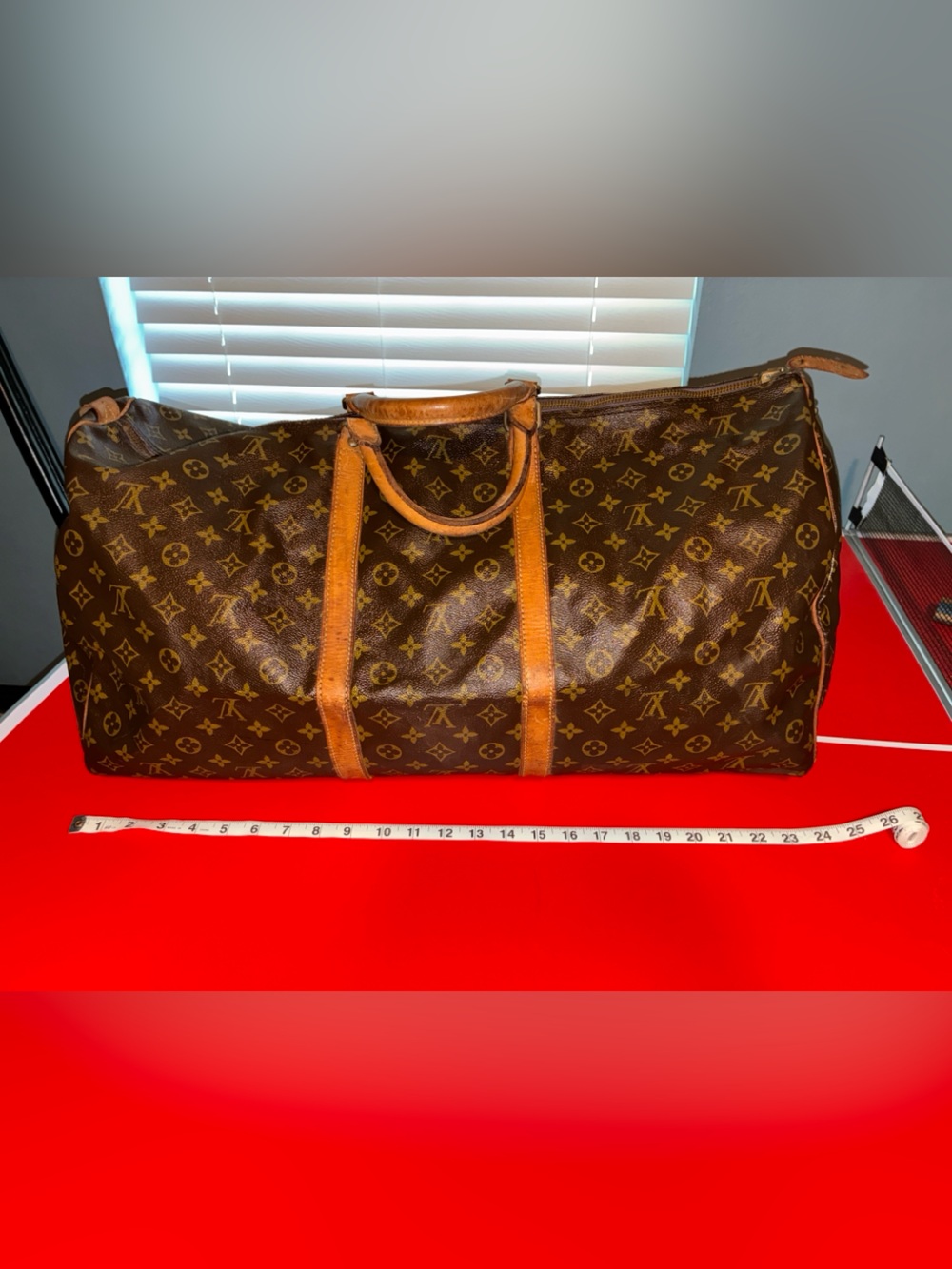 Louis Vuitton Brown Monogram Canvas Duffel Keepall 60 with dusty